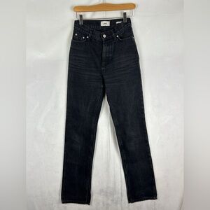 LIMÉ High Rise Straight Leg Jeans Black Women's Size‎ 6 (34EU)